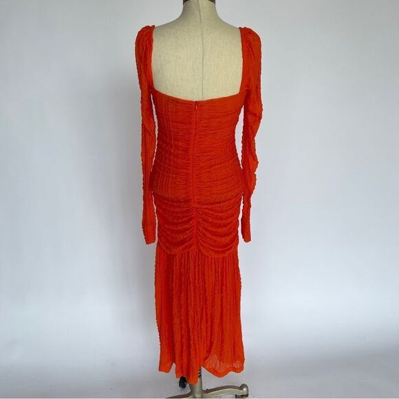 GANNI Ruched Lace Midi Dress - Picture 4 of 14